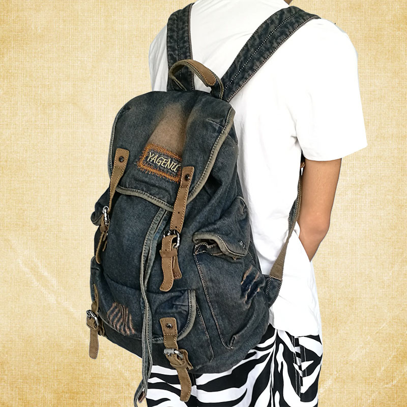 Canvas Backpack Casual - Bolsa de ombro dupla de lona